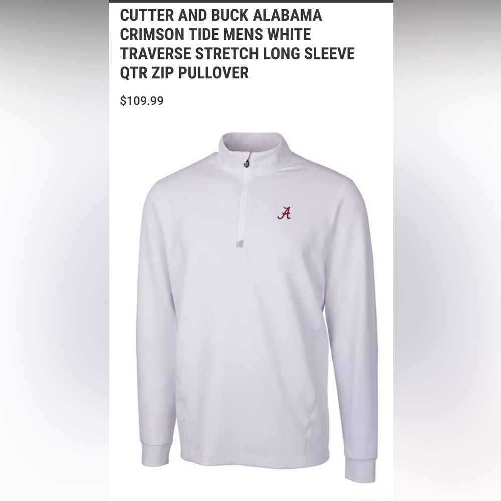 Cutter & Buck Alabama White Quarter-Zip